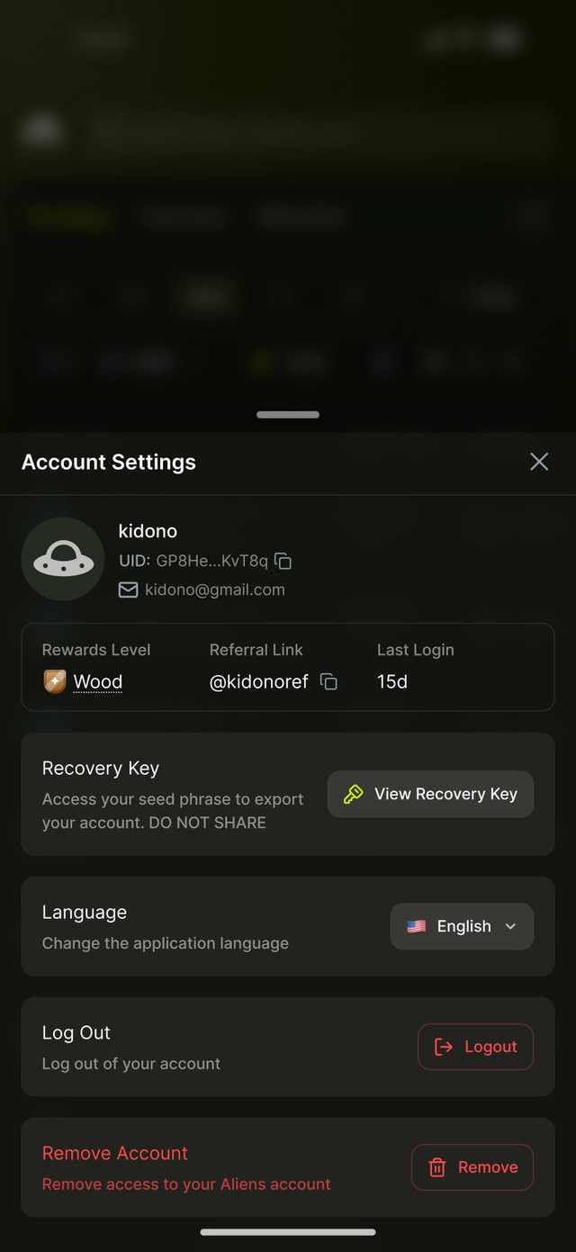 Account settings